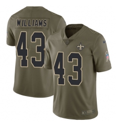 Youth Nike New Orleans Saints #43 Marcus Williams Limited Olive 2017 Salute to Service NFL Jersey