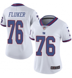 Women's Nike New York Giants #76 D.J. Fluker Limited White Rush Vapor Untouchable NFL Jersey