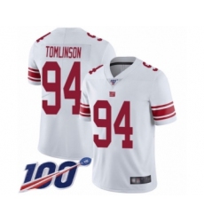 Men's New York Giants #94 Dalvin Tomlinson White Vapor Untouchable Limited Player 100th Season Football Jersey
