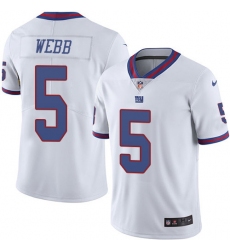 Men's Nike New York Giants #5 Davis Webb Limited White Rush Vapor Untouchable NFL Jersey