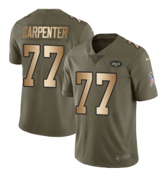 Youth Nike New York Jets #77 James Carpenter Limited Olive/Gold 2017 Salute to Service NFL Jersey
