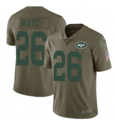 Men's Nike New York Jets #26 Marcus Maye Limited Olive 2017 Salute to Service NFL Jersey