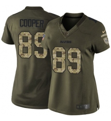 Women's Nike Oakland Raiders #89 Amari Cooper Elite Green Salute to Service NFL Jersey