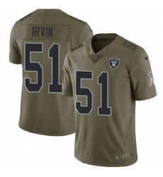 Youth Nike Oakland Raiders #51 Bruce Irvin Limited Olive 2017 Salute to Service NFL Jersey
