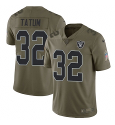Men's Nike Oakland Raiders #32 Jack Tatum Limited Olive 2017 Salute to Service NFL Jersey