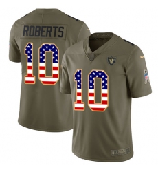 Youth Nike Oakland Raiders #10 Seth Roberts Limited Olive/USA Flag 2017 Salute to Service NFL Jersey
