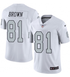 Men's Nike Oakland Raiders #81 Tim Brown Limited White Rush Vapor Untouchable NFL Jersey