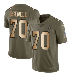 Youth Nike Oakland Raiders #70 Kelechi Osemele Limited Olive/Gold 2017 Salute to Service NFL Jersey