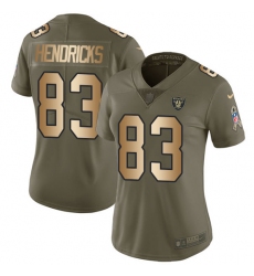 Women's Nike Oakland Raiders #83 Ted Hendricks Limited Olive/Gold 2017 Salute to Service NFL Jersey