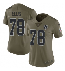Women's Nike Oakland Raiders #78 Justin Ellis Limited Olive 2017 Salute to Service NFL Jersey
