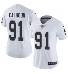 Women's Nike Oakland Raiders #91 Shilique Calhoun Elite White NFL Jersey