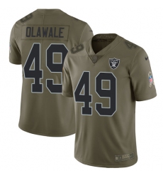 Youth Nike Oakland Raiders #49 Jamize Olawale Limited Olive 2017 Salute to Service NFL Jersey