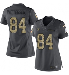 Women's Nike Oakland Raiders #84 Cordarrelle Patterson Limited Black 2016 Salute to Service NFL Jersey