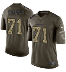 Men's Nike Oakland Raiders #71 David Sharpe Elite Green Salute to Service NFL Jersey