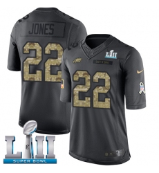 Youth Nike Philadelphia Eagles #22 Sidney Jones Limited Black 2016 Salute to Service Super Bowl LII NFL Jersey