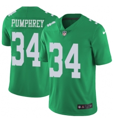 Men's Nike Philadelphia Eagles #34 Donnel Pumphrey Limited Green Rush Vapor Untouchable NFL Jersey