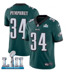 Men's Nike Philadelphia Eagles #34 Donnel Pumphrey Midnight Green Team Color Vapor Untouchable Limited Player Super Bowl LII NFL Jersey