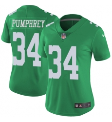 Women's Nike Philadelphia Eagles #34 Donnel Pumphrey Limited Green Rush Vapor Untouchable NFL Jersey
