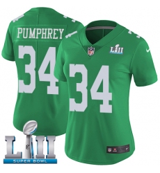 Women's Nike Philadelphia Eagles #34 Donnel Pumphrey Limited Green Rush Vapor Untouchable Super Bowl LII NFL Jersey