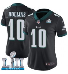 Women's Nike Philadelphia Eagles #10 Mack Hollins Black Alternate Vapor Untouchable Limited Player Super Bowl LII NFL Jersey