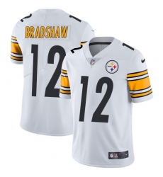 Men's Nike Pittsburgh Steelers #12 Terry Bradshaw White Vapor Untouchable Limited Player NFL Jersey