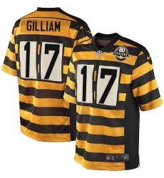 Youth Nike Pittsburgh Steelers #17 Joe Gilliam Limited Yellow/Black Alternate 80TH Anniversary Throwback NFL Jersey