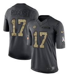 Youth Nike Pittsburgh Steelers #17 Eli Rogers Limited Black 2016 Salute to Service NFL Jersey