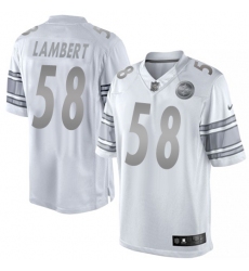 Men's Nike Pittsburgh Steelers #58 Jack Lambert Limited White Platinum NFL Jersey