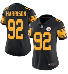 Women's Nike Pittsburgh Steelers #92 James Harrison Elite Black Rush Vapor Untouchable NFL Jersey
