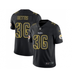 Men's Pittsburgh Steelers #36 Jerome Bettis Limited Black Rush Impact Football Jersey