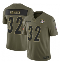 Men's Pittsburgh Steelers #32 Franco Harris Olive 2025 F.U.S.E. Salute to Service Limited Football Stitched Jersey