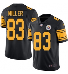 Youth Nike Pittsburgh Steelers #83 Heath Miller Limited Black Rush Vapor Untouchable NFL Jersey