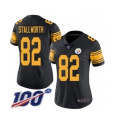 Women's Pittsburgh Steelers #82 John Stallworth Limited Black Rush Vapor Untouchable 100th Season Football Jersey