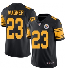 Youth Nike Pittsburgh Steelers #23 Mike Wagner Limited Black Rush Vapor Untouchable NFL Jersey