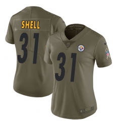Women's Nike Pittsburgh Steelers #31 Donnie Shell Limited Olive 2017 Salute to Service NFL Jersey