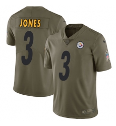 Youth Nike Pittsburgh Steelers #3 Landry Jones Limited Olive 2017 Salute to Service NFL Jersey
