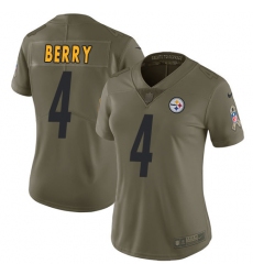 Women's Nike Pittsburgh Steelers #4 Jordan Berry Limited Olive 2017 Salute to Service NFL Jersey