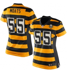 Women's Nike Pittsburgh Steelers #55 Arthur Moats Limited Yellow/Black Alternate 80TH Anniversary Throwback NFL Jersey