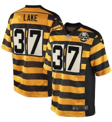 Youth Nike Pittsburgh Steelers #37 Carnell Lake Limited Yellow/Black Alternate 80TH Anniversary Throwback NFL Jersey