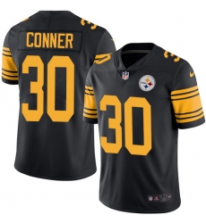 Men's Nike Pittsburgh Steelers #30 James Conner Limited Black Rush Vapor Untouchable NFL Jersey