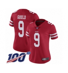 Women's San Francisco 49ers #9 Robbie Gould Red Team Color Vapor Untouchable Limited Player 100th Season Football Jersey