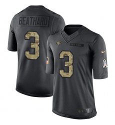 Men's Nike San Francisco 49ers #3 C. J. Beathard Limited Black 2016 Salute to Service NFL Jersey