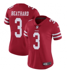 Women's Nike San Francisco 49ers #3 C. J. Beathard Red Team Color Vapor Untouchable Limited Player NFL Jersey