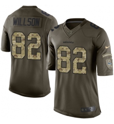 Men's Nike Seattle Seahawks #82 Luke Willson Elite Green Salute to Service NFL Jersey