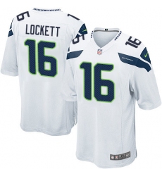Men's Nike Seattle Seahawks #16 Tyler Lockett Game White NFL Jersey