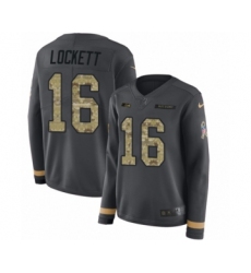 Women's Nike Seattle Seahawks #16 Tyler Lockett Limited Black Salute to Service Therma Long Sleeve NFL Jersey