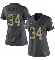 Women's Nike Seattle Seahawks #34 Thomas Rawls Limited Black 2016 Salute to Service NFL Jersey