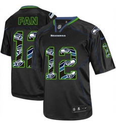 Men's Nike Seattle Seahawks 12th Fan Elite New Lights Out Black NFL Jersey