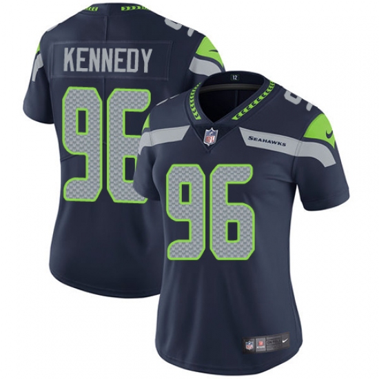 Women's Nike Seattle Seahawks #96 Cortez Kennedy Steel Blue Team Color Vapor Untouchable Limited Player NFL Jersey