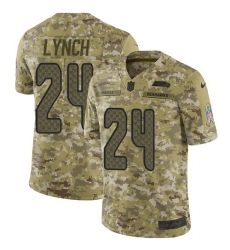 Men's Nike Seattle Seahawks #24 Marshawn Lynch Limited Camo 2018 Salute to Service NFL Jersey